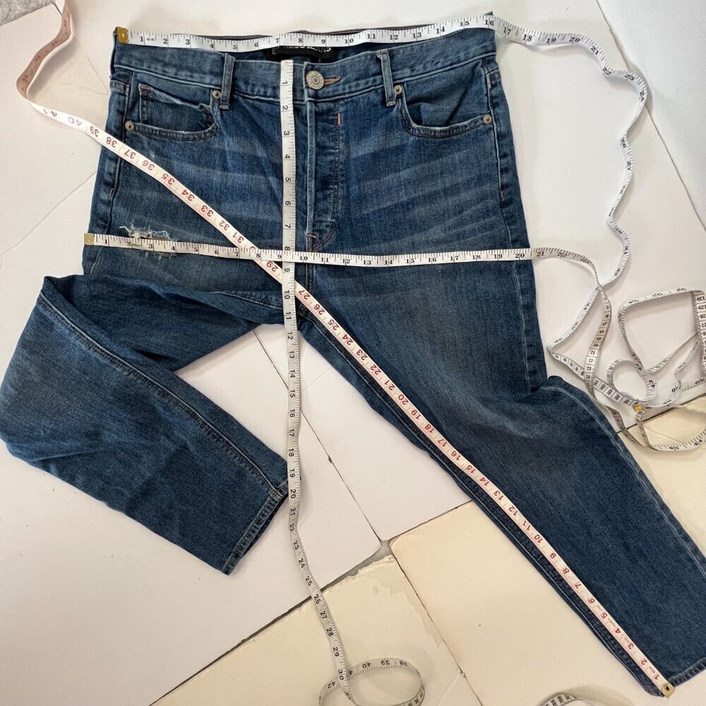 Express High‎ Rise Vintage Skinny Ankle Button Fly Blue Jeans Sz 10 - Picture 15 of 15